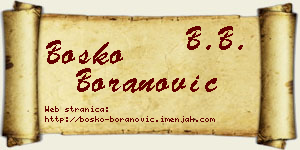 Boško Boranović vizit kartica